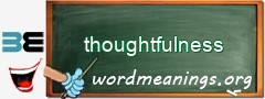 WordMeaning blackboard for thoughtfulness